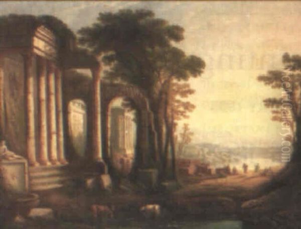 Classical Landscape With Figures Dancing Oil Painting by Claude Lorrain