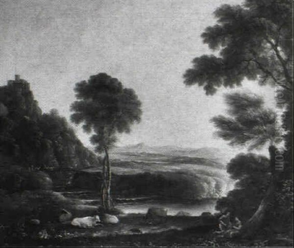 Arcadian Landscape Oil Painting by Claude Lorrain