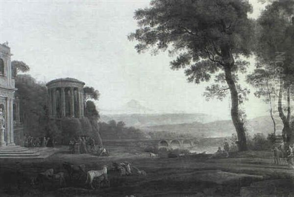 Paysage Avec Le Pere De Psyche Sacrifiant Au Temple D'apollon Oil Painting by Claude Lorrain