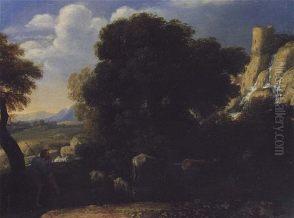 Un Paysage Pastoral Oil Painting by Claude Lorrain