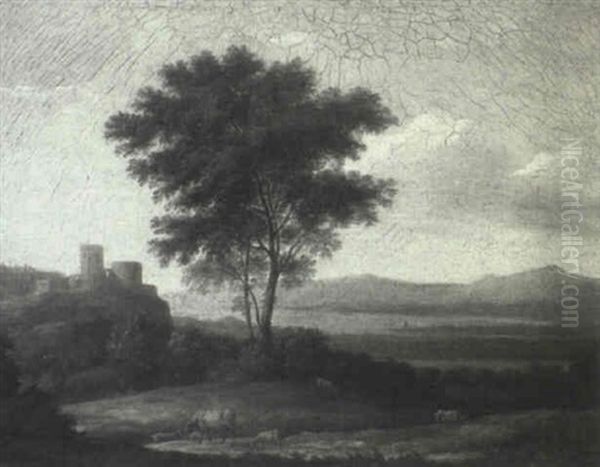 An Italianate Landscape With Cattle Oil Painting by Claude Lorrain