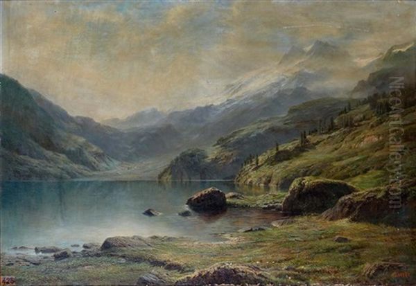 Vue Des Montagnes Suisses Oil Painting by Leberecht Lortet