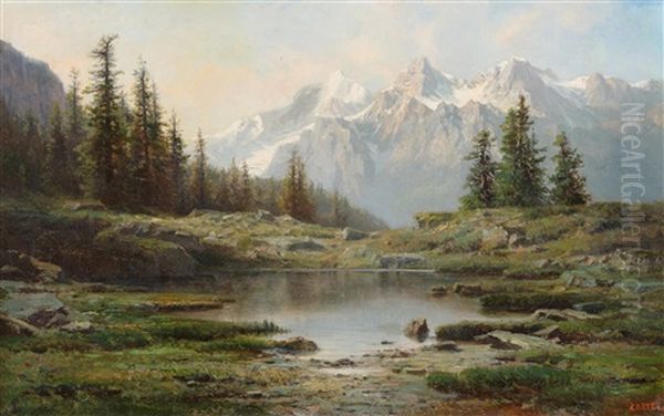 Alpsee Oil Painting by Leberecht Lortet