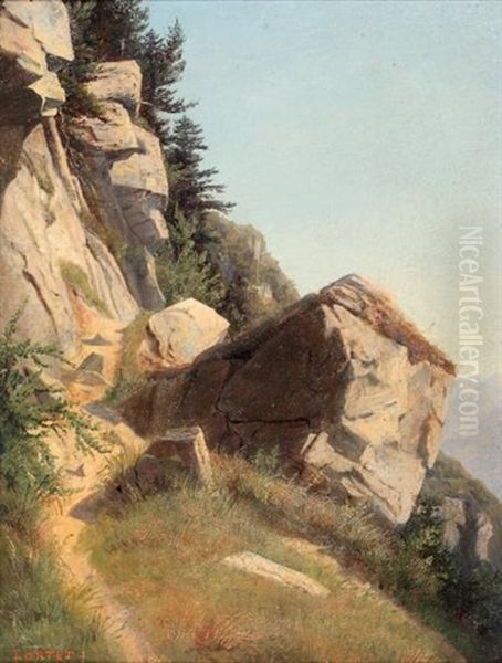 Sentier Escarpe Oil Painting by Leberecht Lortet