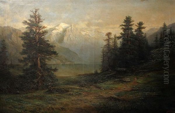 Vue Du Mont-blanc Oil Painting by Leberecht Lortet