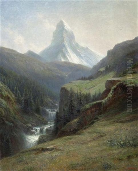 Matterhorn Oil Painting by Leberecht Lortet