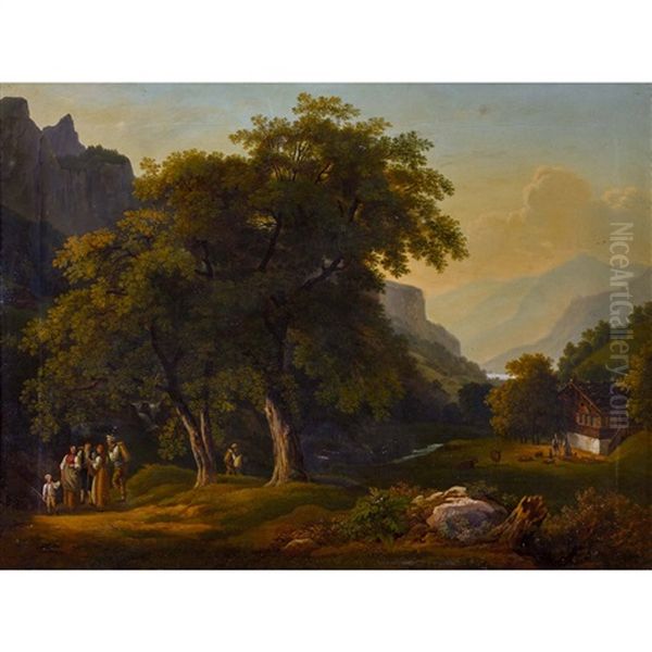 Sicht Vom Haslital Gegen Den Brienzersee Oil Painting by Gabriel Ludwig Lory