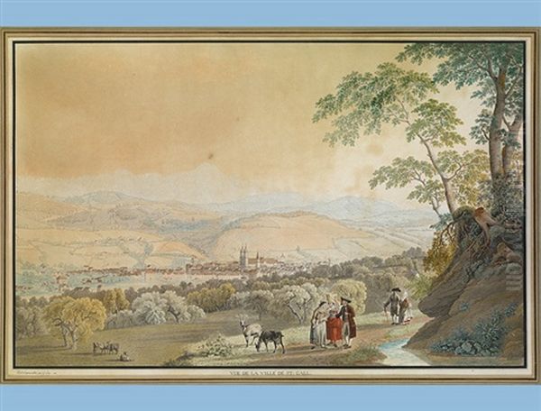 Vue De La Ville De St. Gall Oil Painting by Gabriel Ludwig Lory