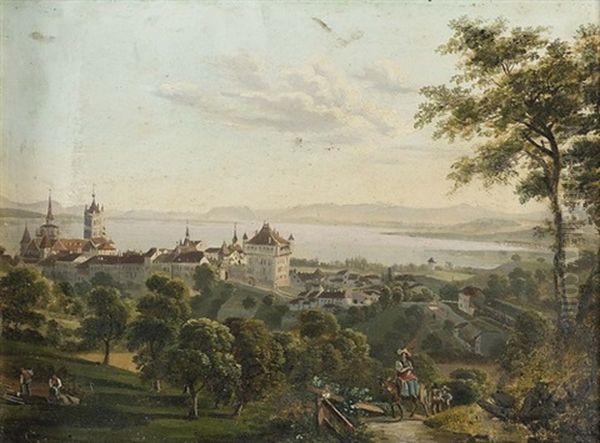 Ansicht Von Lausanne Oil Painting by Gabriel Ludwig Lory