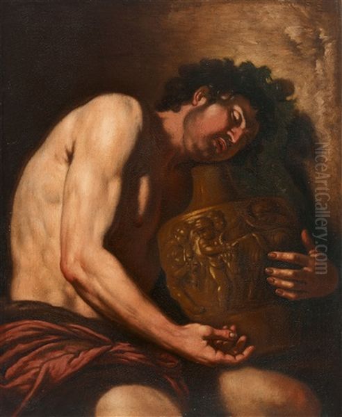 The Sleeping Bacchus Oil Painting by Johann Carl Loth