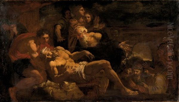 La Mort De Seneque Oil Painting by Johann Carl Loth