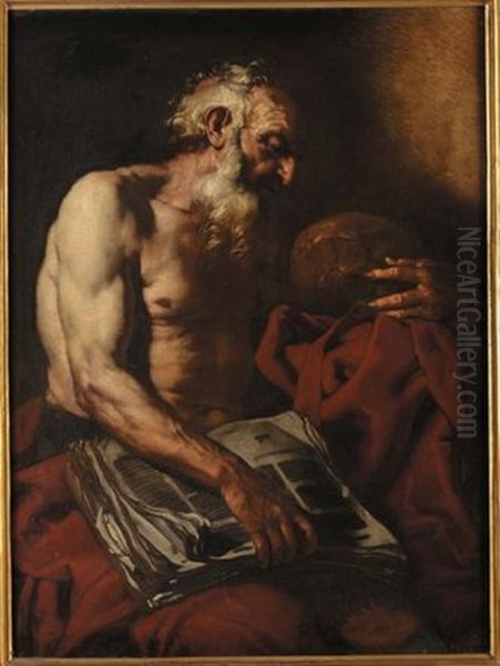 San Gerolamo Oil Painting by Johann Carl Loth