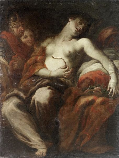 The Death Of Cleopatra Oil Painting by Johann Carl Loth