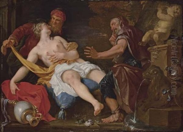 Susanna And The Elders Oil Painting by Johann Carl Loth