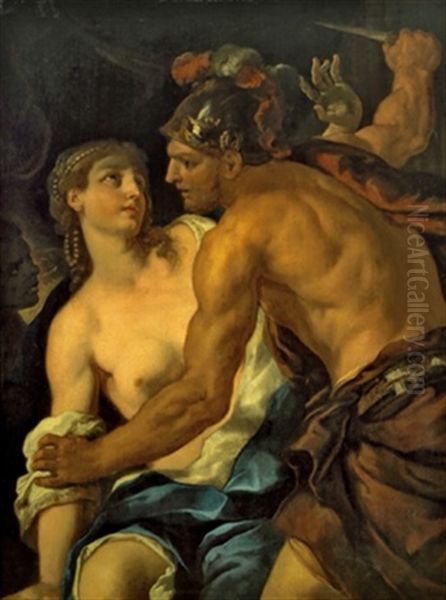 Tarquinio E Lucrezia Oil Painting by Johann Carl Loth