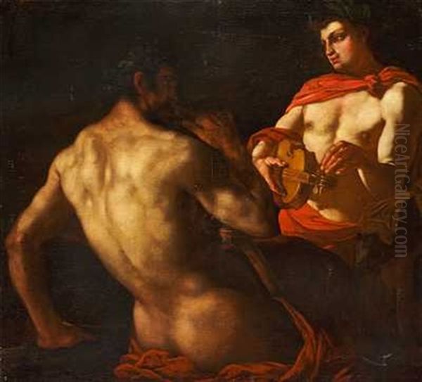 Apollon Og Marsyas Oil Painting by Johann Carl Loth