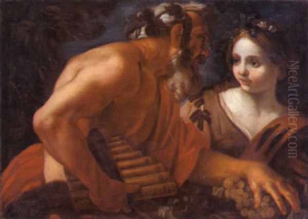 Nymphe Und Satyr Oil Painting by Johann Carl Loth