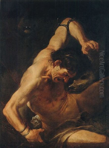 Prometheus Bound Oil Painting by Johann Carl Loth