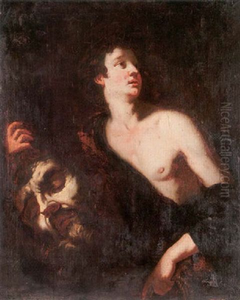 David With The Head Of Goliath Oil Painting by Johann Carl Loth