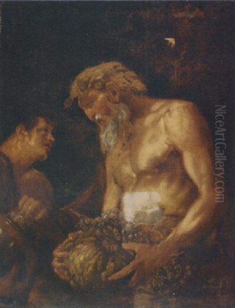 Bacchus Oil Painting by Johann Carl Loth