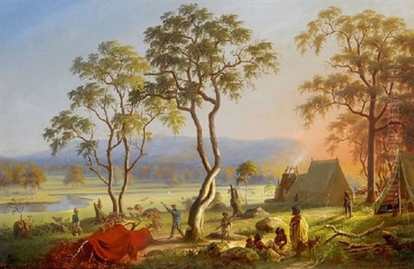 Mount Macedon And River Campaspe, Victoria, Australia, June Oil Painting by Ernst Lotichius