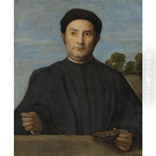 Portrait Of A Jeweler, Giovanni Pietro Crivelli (?) Oil Painting by Lorenzo Lotto