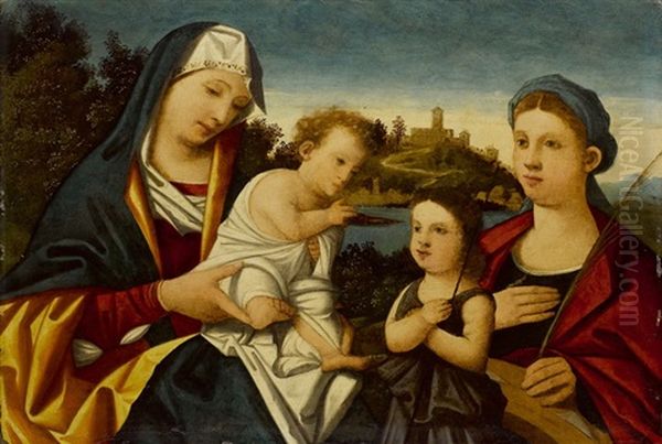 Madonna Mit Kind, Johannes Und Katharina Von Alexandrien Oil Painting by Lorenzo Lotto