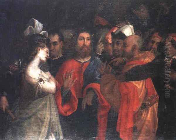 Cristo E L'adultera by Lorenzo Lotto