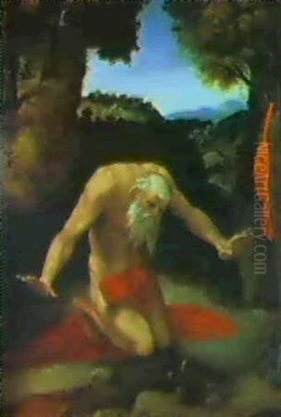 The Penentent Saint Jerome In The Wilderness Oil Painting by Lorenzo Lotto