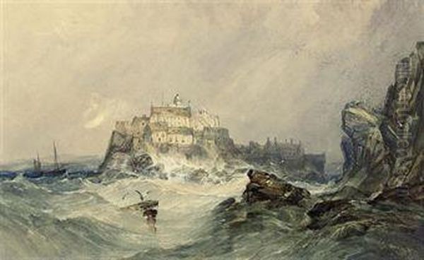 Elizabeth Castle, Jersey Oil Painting by Charles Bentley