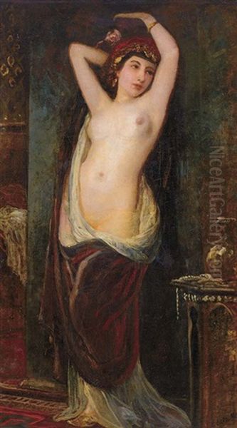 Odalisque (bajadera)s Oil Painting by Karoly Lotz