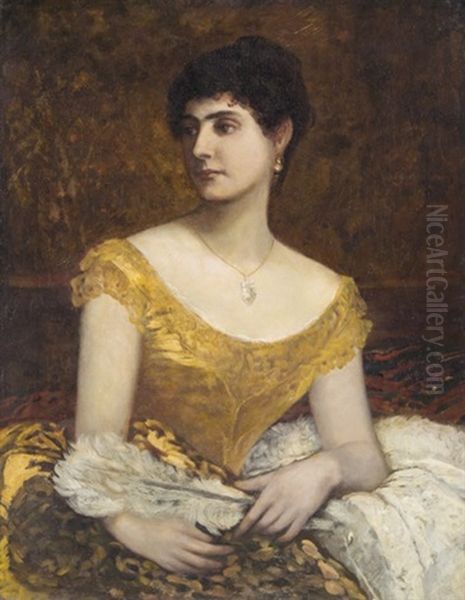 Debutante Oil Painting by Karoly Lotz