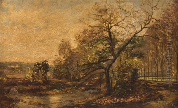 Paysage Oil Painting by Emile (Charles Joseph) Loubon