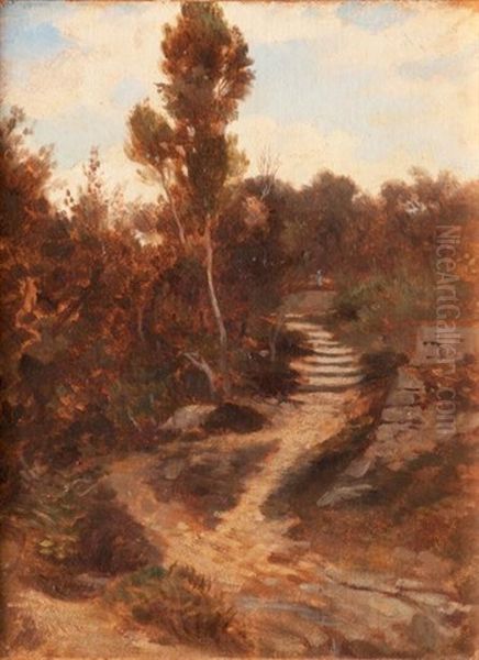 Paysage Oil Painting by Emile (Charles Joseph) Loubon