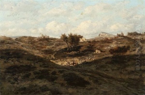 Dans Les Collines Oil Painting by Emile (Charles Joseph) Loubon