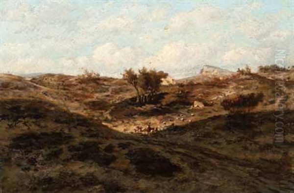 Dans Les Collines Oil Painting by Emile (Charles Joseph) Loubon