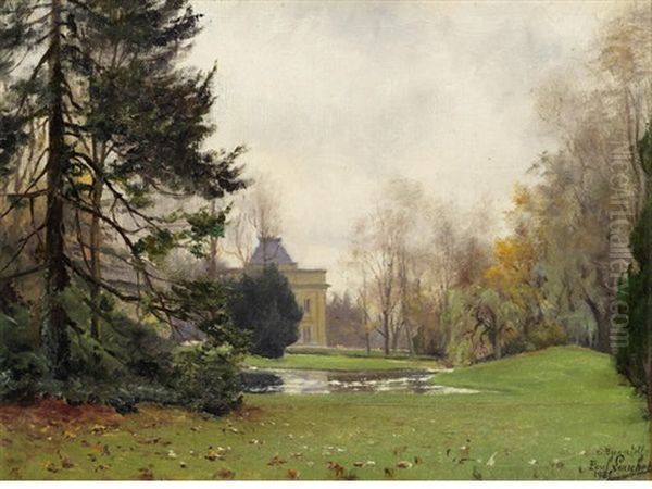 Chateau De Bagatelle, Bois De Boulogne, Paris Oil Painting by Paul Francois Louchet