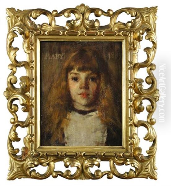 Portrait Of Miss Mary Duthy Oil Painting by William Mouat Loudan