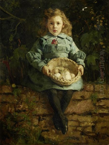 Collecting Eggs Oil Painting by William Mouat Loudan