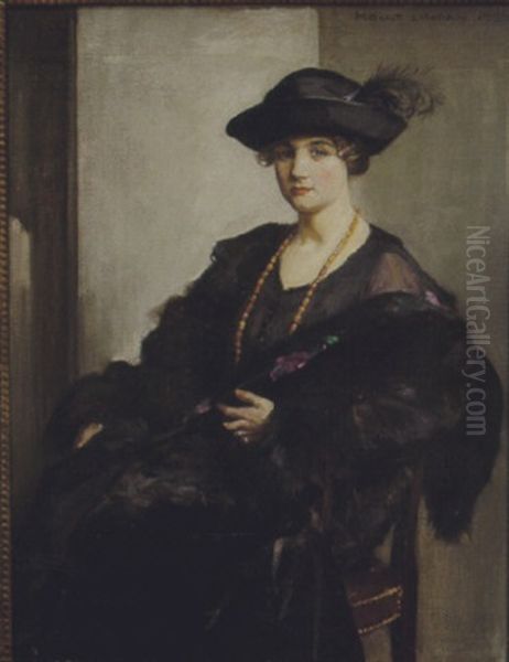 Portrait Of A Seated Woman In Black Oil Painting by William Mouat Loudan