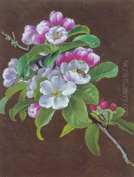 Blomstrende Aeblegren Oil Painting by  Louise (Queen of Denmark)