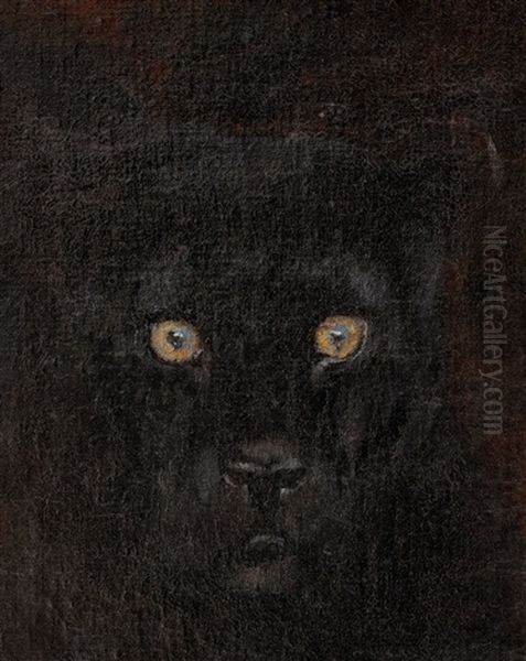 Black Panther Oil Painting by Arthur Loureiro