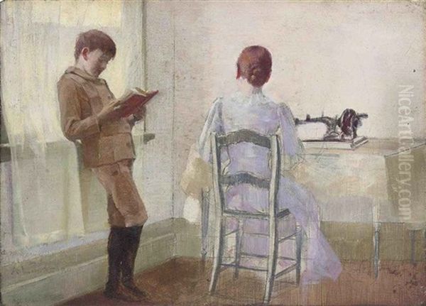 Study Of The Artist's Wife And Son by Arthur Loureiro