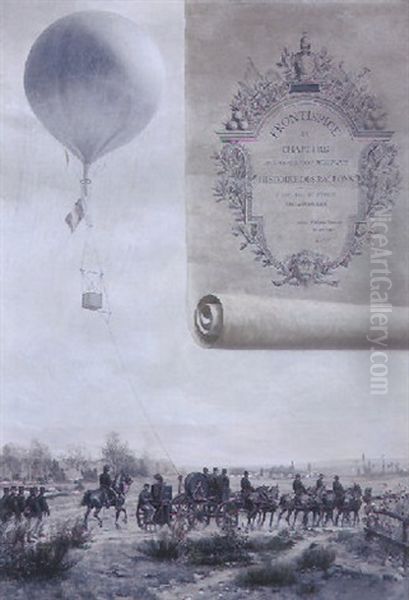 Raising The Balloon Oil Painting by Louis Auguste Georges Loustaunau