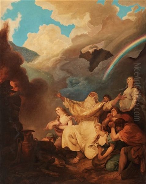 Noah's Sacrifice Oil Painting by Philipp Jakob Loutherbourg the Elder