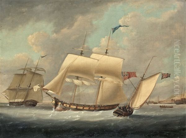 Thetis Gun Boat Of Dover Oil Painting by Philipp Jakob Loutherbourg the Elder