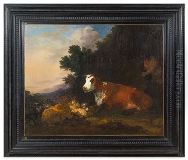 Landscape With Animals Oil Painting by Philip James de Loutherbourg