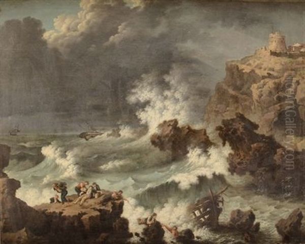 Naufragio In Prossimita Della Costa Oil Painting by Philip James de Loutherbourg