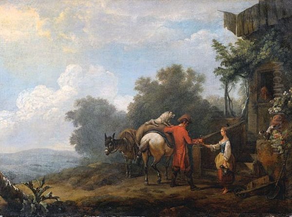 Die Labung Oil Painting by Philip James de Loutherbourg