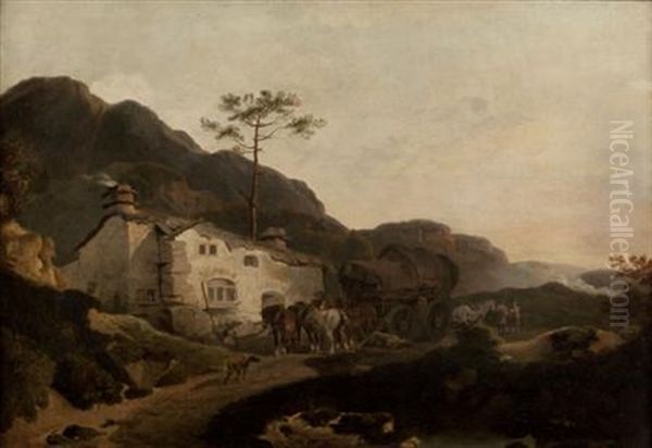 The Carters, Patterdale Oil Painting by Philip James de Loutherbourg